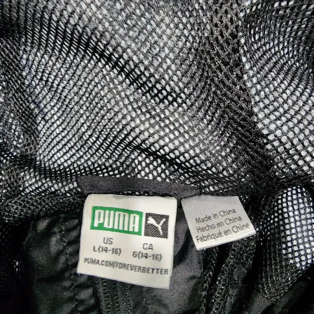 Puma Youth Rain Jacket Black & White Boy Sizes L(14-16)